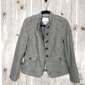 Banana Republic Gray Tweed Fitted Blazer Sz 4
